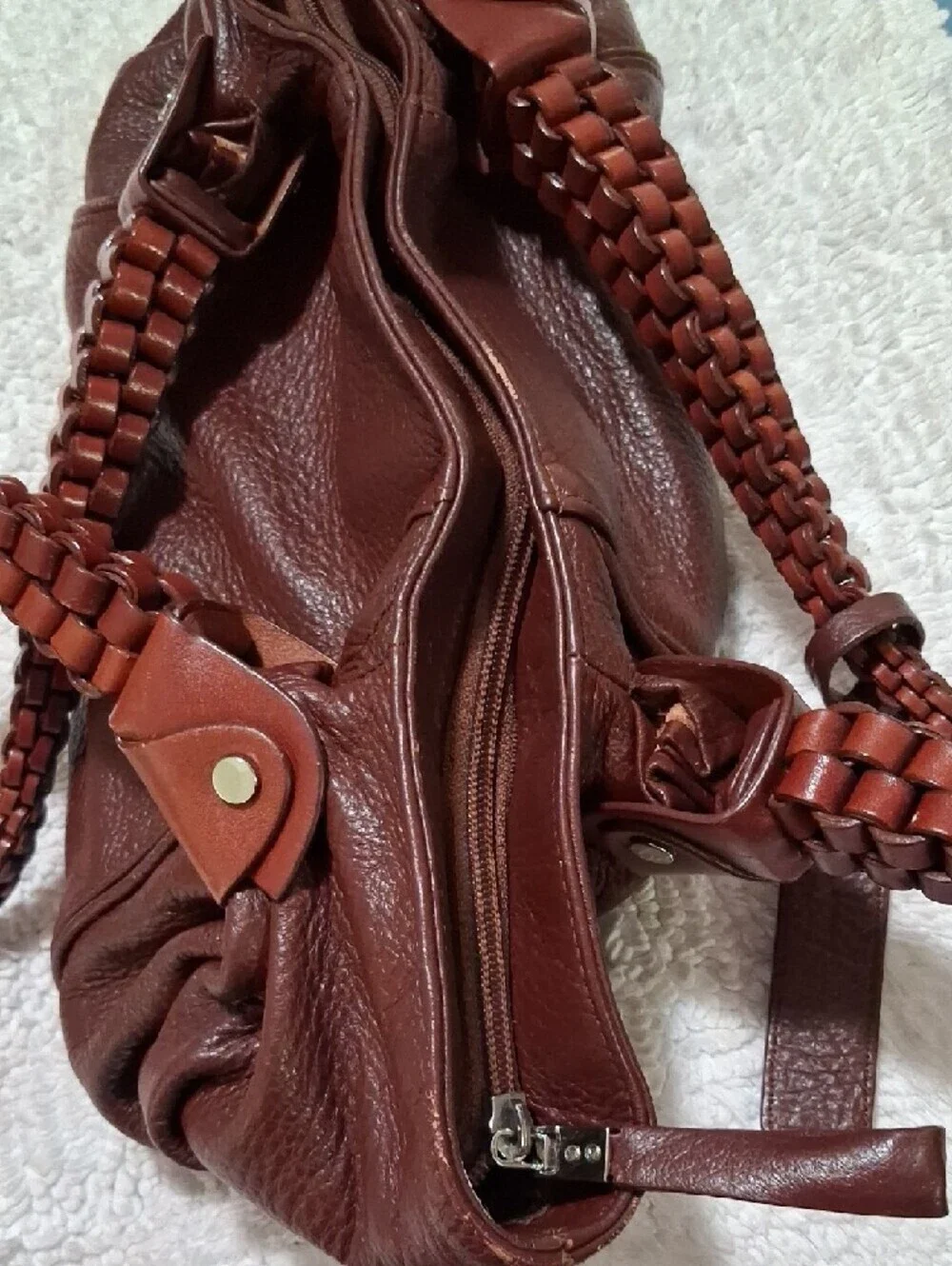 Everyday Woven-Handle Tote in Rich Chestnut Brown